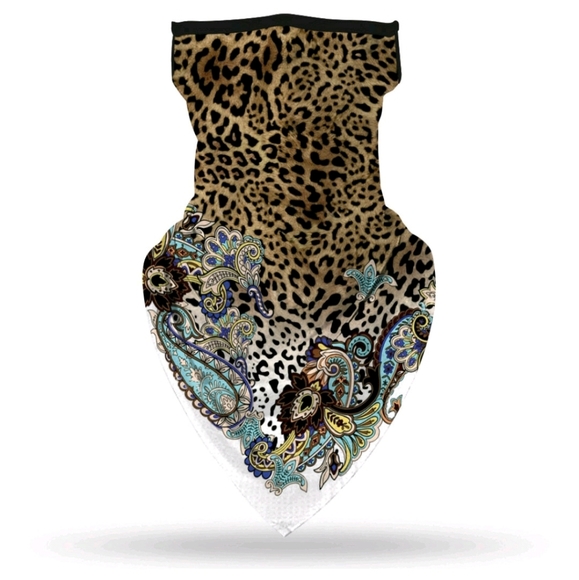 Last 1 Digital print leopard Paisley mask/scarf - Picture 2 of 6